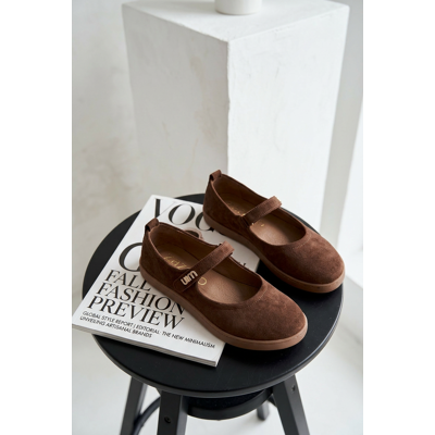 Balerini din Piele Suede Barefoot Cu Curea Zazoo 10206 Ciocolată 37 Balerini din Piele Suede Barefoot Cu Curea Zazoo 10206 Ciocolată 37