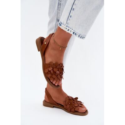 Sandale din Piele cu Toc Dublu Zazoo 40468 Maro 36 Sandale din Piele cu Toc Dublu Zazoo 40468 Maro 36