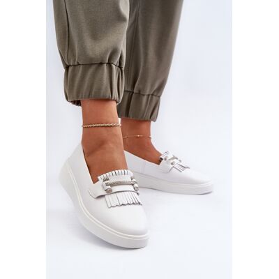 Mocasini ușori pentru femei albi S.Barski LR590 39 Mocasini ușori pentru femei albi S.Barski LR590 39