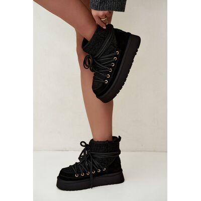 Ghete de iarnă din piele nubuc cu blană D&A; GR62-6021 Negru 39 Ghete de iarnă din piele nubuc cu blană D&A; GR62-6021 Negru 39