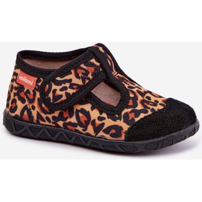 Papuci pentru copii Milami cu velcro Leopard galben și negru Jasimrra 25 Papuci pentru copii Milami cu velcro Leopard galben și negru Jasimrra 25