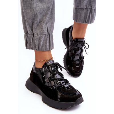 Adidasi din piele femei M01/2 Zazoo Black 37 Adidasi din piele femei M01/2 Zazoo Black 37