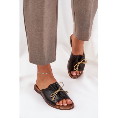 Boto Sandale Piele Plate Elegante Cu Fundă Lewski 3572 Negre 36 Boto Sandale Piele Plate Elegante Cu Fundă Lewski 3572 Negre 36