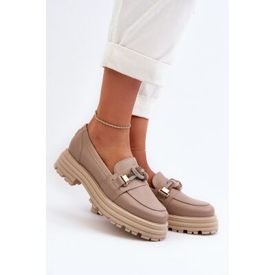 Mocasini din piele Laura Messi 2780 bej 41 Mocasini din piele Laura Messi 2780 bej 41