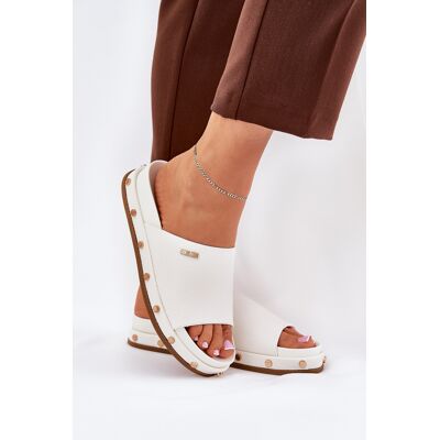 Big Star Shoes Sandale Cu Platformă Pentru Femei Cu Studuri Big Star RR274216 Albe 37 Big Star Shoes Sandale Cu Platformă Pentru Femei Cu Studuri Big Star RR274216 Albe 37