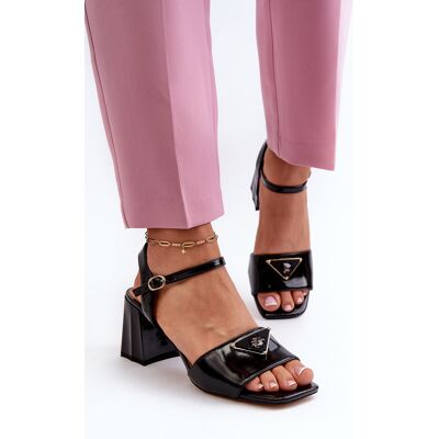 S.Barski Sandale Elegante Negre Cu Toc D&A; MR38-660 40 S.Barski Sandale Elegante Negre Cu Toc D&A; MR38-660 40