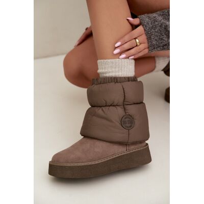 Big Star Shoes Cizme de iarnă din piele nubuc cu platformă Big Star UU274732 Bej închis 39 Big Star Shoes Cizme de iarnă din piele nubuc cu platformă Big Star UU274732 Bej închis 39