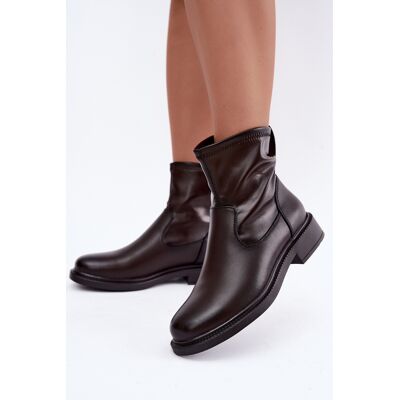 Botine din piele izolate cu toc plat Sergio Leone BT-62 Maro 38 Botine din piele izolate cu toc plat Sergio Leone BT-62 Maro 38