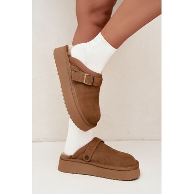 Big Star Shoes Cizme de iarnă din piele nubuc cu platformă și cataramă Big Star UU274696 Camel 36 Big Star Shoes Cizme de iarnă din piele nubuc cu platformă și cataramă Big Star UU274696 Camel 36