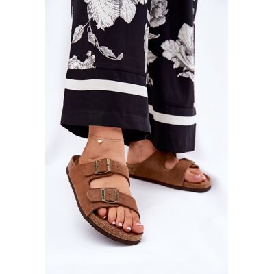 Big Star Shoes Saboti Din Suede Pentru Femei Cu Catarame Big Star RR274A394 Maro 36 Big Star Shoes Saboti Din Suede Pentru Femei Cu Catarame Big Star RR274A394 Maro 36