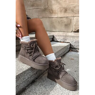 Big Star Shoes Cizme de iarnă din piele nubuc pentru femei Big Star UU274315 Maro 40 Big Star Shoes Cizme de iarnă din piele nubuc pentru femei Big Star UU274315 Maro 40