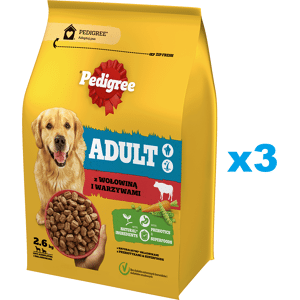 PEDIGREE Adult 3x2.6 kg - Mâncare uscată pentru câini PEDIGREE Adult 3x2.6 kg - Mâncare uscată pentru câini