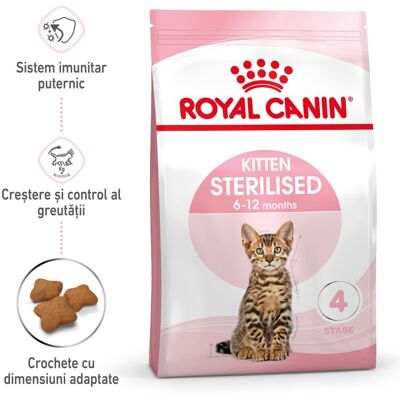 Royal Canin Kitten Sterilised hrana uscata pentru pisicute sterilizate cu varsta cuprinsa intre 4 si 12 luni 3.5 kg Royal Canin Kitten Sterilised hrana uscata pentru pisicute sterilizate cu varsta cuprinsa intre 4 si 12 luni 3.5 kg