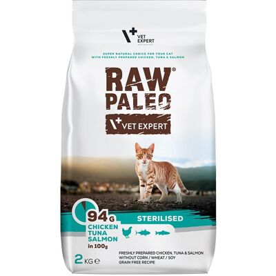 VETEXPERT Raw Paleo Mâncare pentru pisici sterilizate pui, ton și somon - 2kg VETEXPERT Raw Paleo Mâncare pentru pisici sterilizate pui, ton și somon - 2kg