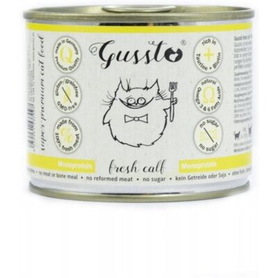 GUSSTO Cat Fresh Calf - Mâncare umedă fără cereale - 12x200g GUSSTO Cat Fresh Calf - Mâncare umedă fără cereale - 12x200g