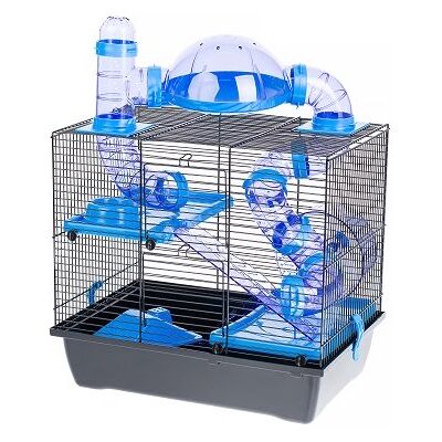 INTERZOO Rocky + Taras cușcă hamsteri cu accesorii, 42x29x55 cm, albastră INTERZOO Rocky + Taras cușcă hamsteri cu accesorii, 42x29x55 cm, albastră