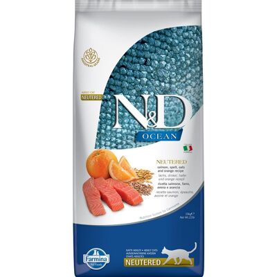 FARMINA N&D Ocean Adult Cat Neutered 10 kg Hrana pisici sterilizate, somon, spelt, ovaz si portocala FARMINA N&D Ocean Adult Cat Neutered 10 kg Hrana pisici sterilizate, somon, spelt, ovaz si portocala