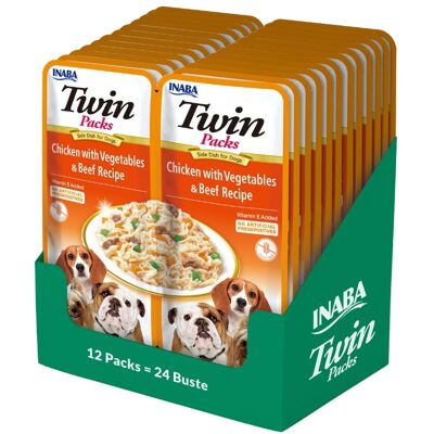 INABA Dog Twin gustare caini 24x40 g pui, legume si vita in supa INABA Dog Twin gustare caini 24x40 g pui, legume si vita in supa