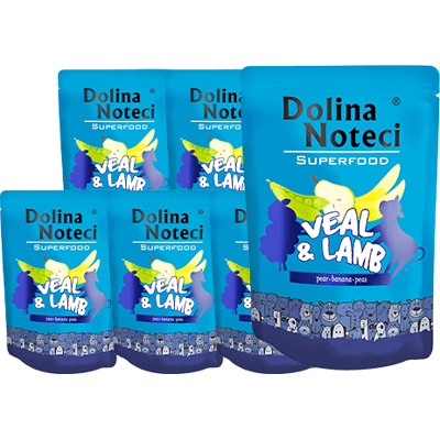 Hrană umedă câini vițel și miel 10x300 g DOLINA NOTECI SuperFood Hrană umedă câini vițel și miel 10x300 g DOLINA NOTECI SuperFood