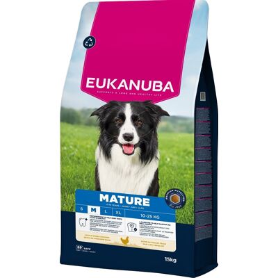 EUKANUBA Mature Medium Breeds Chicken 15 kg hrană câini maturi rase medii, bogată în pui proaspăt EUKANUBA Mature Medium Breeds Chicken 15 kg hrană câini maturi rase medii, bogată în pui proaspăt