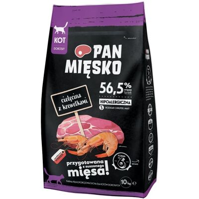 PAN MIĘSKO Sac hrana pisici, cu vitel si creveti S 10 kg PAN MIĘSKO Sac hrana pisici, cu vitel si creveti S 10 kg