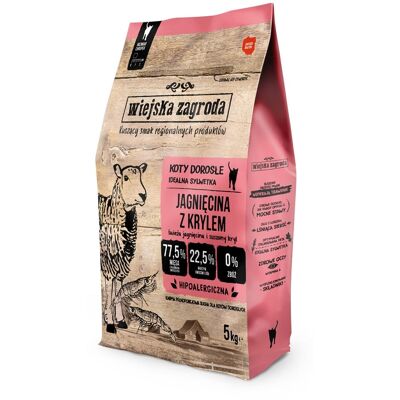 WIEJSKA ZAGRODA Hrana pemntru pisica adulta, cu miel cu krill 5 kg WIEJSKA ZAGRODA Hrana pemntru pisica adulta, cu miel cu krill 5 kg