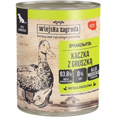 WIEJSKA ZAGRODA Rață cu pară, hrană umedă pentru câini 6x800 g WIEJSKA ZAGRODA Rață cu pară, hrană umedă pentru câini 6x800 g