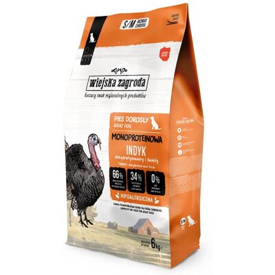 WIEJSKA ZAGRODA Hrană uscată monoproteice cu curcan pentru câini S/M 6 kg WIEJSKA ZAGRODA Hrană uscată monoproteice cu curcan pentru câini S/M 6 kg