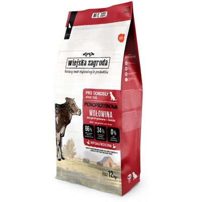 WIEJSKA ZAGRODA Hrană uscată monoproteică cu vită pentru câini M/L 12 kg WIEJSKA ZAGRODA Hrană uscată monoproteică cu vită pentru câini M/L 12 kg