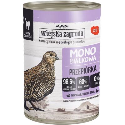 Hrană umedă pentru pisici Wiejska Zagroda caille - Monoproteină, 400g Hrană umedă pentru pisici Wiejska Zagroda caille - Monoproteină, 400g