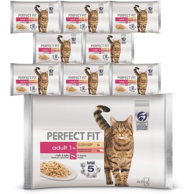 Plicuri PERFECT FIT Adult 36x85g hrana umeda pisici, in sos cu pui si mazare, vita si morcovi Plicuri PERFECT FIT Adult 36x85g hrana umeda pisici, in sos cu pui si mazare, vita si morcovi