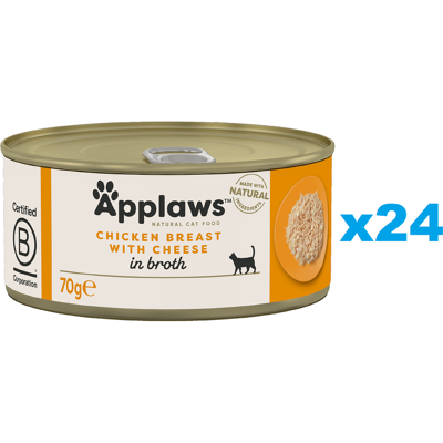 APPLAWS Cat Adult Chicken Breast with Cheese in Broth 24x70 g conserve pentru pisici, piept pui cu branza APPLAWS Cat Adult Chicken Breast with Cheese in Broth 24x70 g conserve pentru pisici, piept pui cu branza