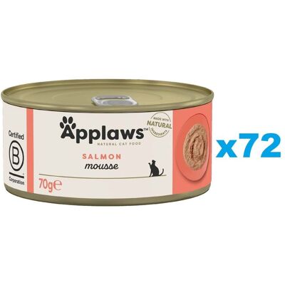 APPLAWS Cat Adult Mousse Salmon Set conserve mousse de somon pentru pisici 72x70 g APPLAWS Cat Adult Mousse Salmon Set conserve mousse de somon pentru pisici 72x70 g