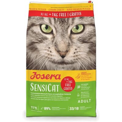 JOSERA SensiCat hrană pisici sensibile 10 kg + 1kg gratis JOSERA SensiCat hrană pisici sensibile 10 kg + 1kg gratis
