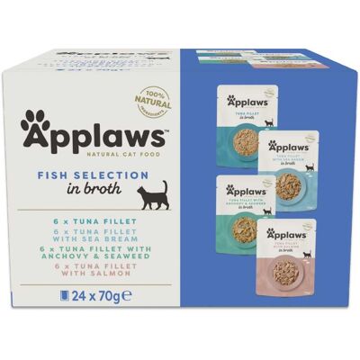 APPLAWS Cat Multipack hrană pisici cu pește în supă, 4 arome 24x70 g APPLAWS Cat Multipack hrană pisici cu pește în supă, 4 arome 24x70 g