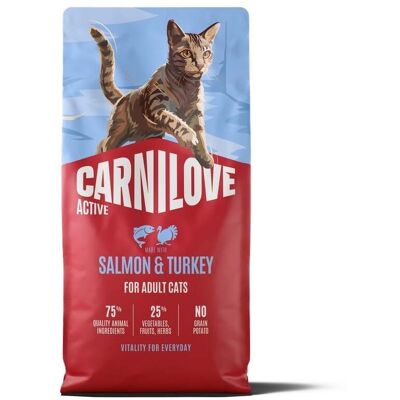 Hrană uscată pisici adulte CARNILOVE Active Cat Salmon and Turkey Adult 6 kg somon și curcan Hrană uscată pisici adulte CARNILOVE Active Cat Salmon and Turkey Adult 6 kg somon și curcan