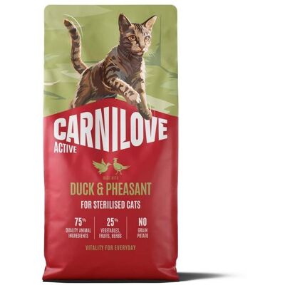 Hrană pisici sterilizate CARNILOVE Active Cat Duck and Pheasant Sterilised 6 kg rață și fazan Hrană pisici sterilizate CARNILOVE Active Cat Duck and Pheasant Sterilised 6 kg rață și fazan