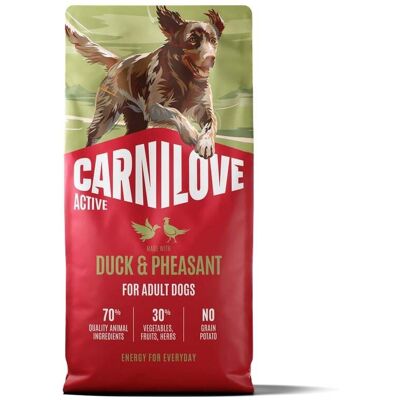 Hrană uscată câini activi 12 kg CARNILOVE Active Dog Duck and Pheasant Adult, rață și fazan Hrană uscată câini activi 12 kg CARNILOVE Active Dog Duck and Pheasant Adult, rață și fazan