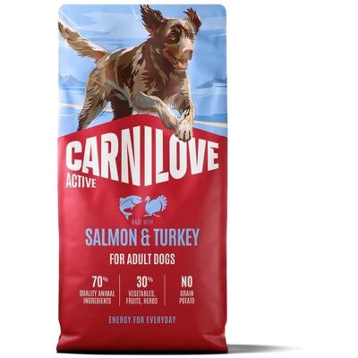 Hrană câini activi 12 kg CARNILOVE Active Dog Salmon and Turkey Adult somon și curcan Hrană câini activi 12 kg CARNILOVE Active Dog Salmon and Turkey Adult somon și curcan