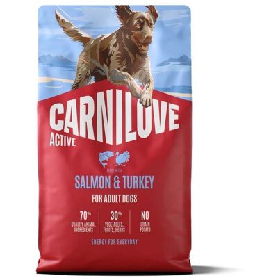 Hrană câini activi CARNILOVE Active Dog Salmon and Turkey Adult 4 kg somon și curcan Hrană câini activi CARNILOVE Active Dog Salmon and Turkey Adult 4 kg somon și curcan