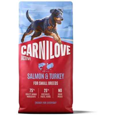Hrană câini rasă mică 12 kg CARNILOVE Active Dog Salmon & Turkey Adult Small Breeds, somon și curcan Hrană câini rasă mică 12 kg CARNILOVE Active Dog Salmon & Turkey Adult Small Breeds, somon și curcan