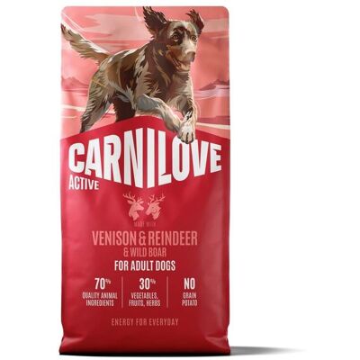 Hrană câine sportiv 12 kg CARNILOVE Active Dog Venison and Reindeer Adult 12 kg vânat, ren și mistreț Hrană câine sportiv 12 kg CARNILOVE Active Dog Venison and Reindeer Adult 12 kg vânat, ren și mistreț