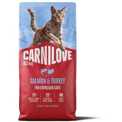 Hrană uscată pisici sterilizate CARNILOVE Active Cat Salmon and Turkey Sterilised 6 kg somon și curcan Hrană uscată pisici sterilizate CARNILOVE Active Cat Salmon and Turkey Sterilised 6 kg somon și curcan