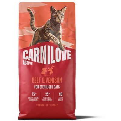 Hrană pisici sterilizate CARNILOVE Active Cat Beef and Venison Sterilised 6 kg vită și vânat Hrană pisici sterilizate CARNILOVE Active Cat Beef and Venison Sterilised 6 kg vită și vânat