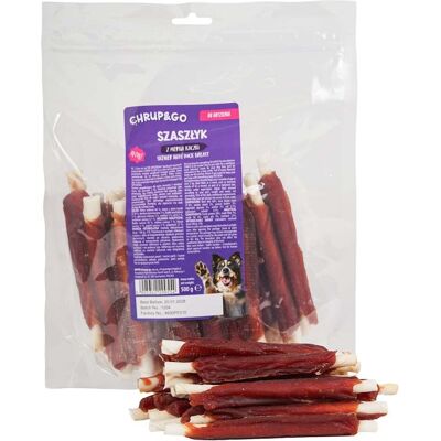 CHRUP&GO CHRUP&GO Frigăruie 24x500 g recompense pentru câini, cu piept de rață CHRUP&GO CHRUP&GO Frigăruie 24x500 g recompense pentru câini, cu piept de rață