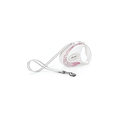 FLEXI Lesă Glam Composition M albă cu cristale Swarowski FLEXI Lesă Glam Composition M albă cu cristale Swarowski