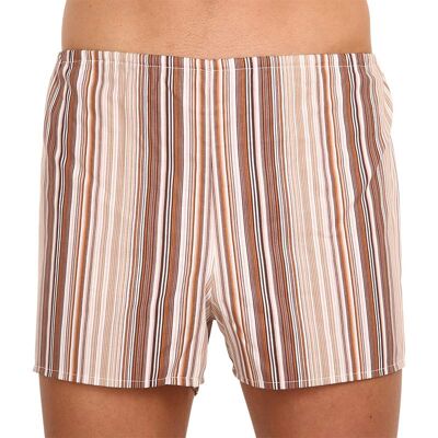 Pantaloni scurți clasici pentru bărbați Foltýn maro cu dungi extra oversized (KN77) 7XL Pantaloni scurți clasici pentru bărbați Foltýn maro cu dungi extra oversized (KN77) 7XL