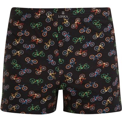 Boxeri largi bărbați Lonka multicolori (Karlos - bike/black) M Boxeri largi bărbați Lonka multicolori (Karlos - bike/black) M