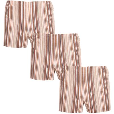 3PACK Boxeri largi clasici pentru bărbați Foltýn maro cu dungi mărimi mari (3xKN77) 6XL 3PACK Boxeri largi clasici pentru bărbați Foltýn maro cu dungi mărimi mari (3xKN77) 6XL