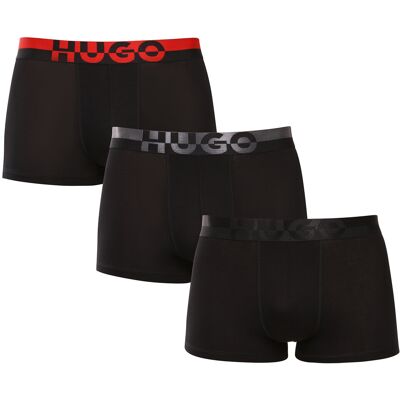 3PACK boxeri bărbați HUGO negri (50545667 002) XXL 3PACK boxeri bărbați HUGO negri (50545667 002) XXL